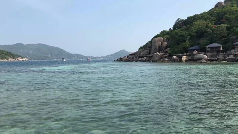 Nature of clear sea wave view on the beach side background. Stock Footage 88773546