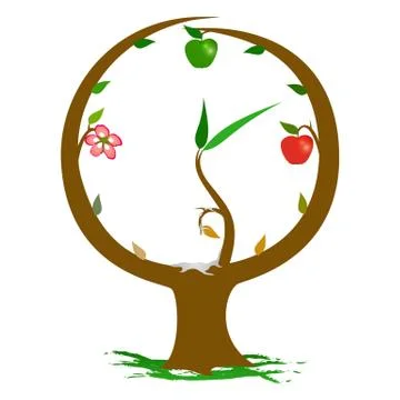 Nature clock seasons Stock Illustration