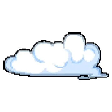 Nature cloud pixel art vector illustration Stock Illustration