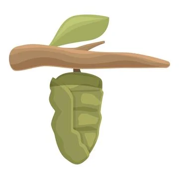 Nature cocoon icon cartoon vector. Natural leaf Stockillustratie