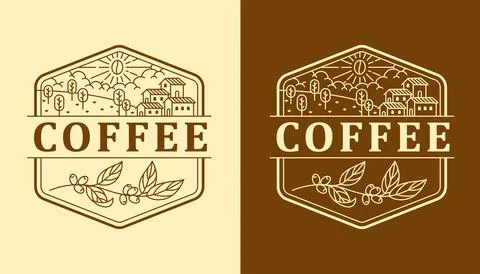 Nature coffee vector design template Stock Illustration
