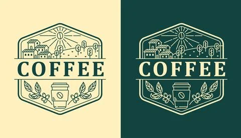 Nature coffee vector design template Stock Illustration