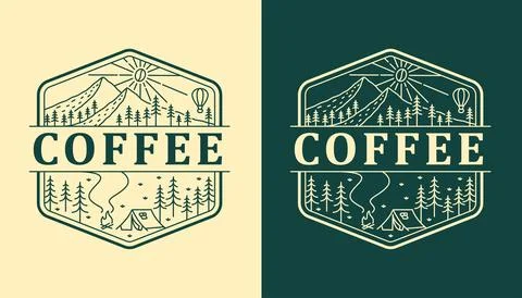 Nature coffee vector design template Stock Illustration