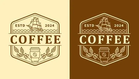 Nature coffee vector design template Stock Illustration