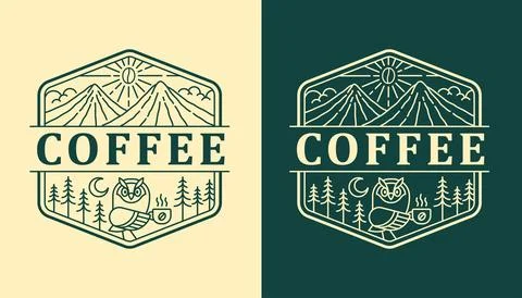 Nature coffee vector design template Stock Illustration