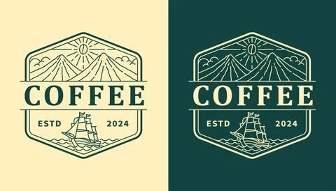 Nature coffee vector design template Stock Illustration