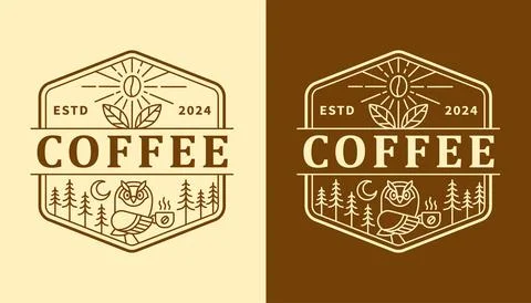 Nature coffee vector design template Stock Illustration