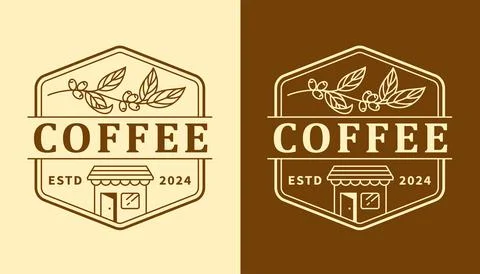 Nature coffee vector design template Stock Illustration