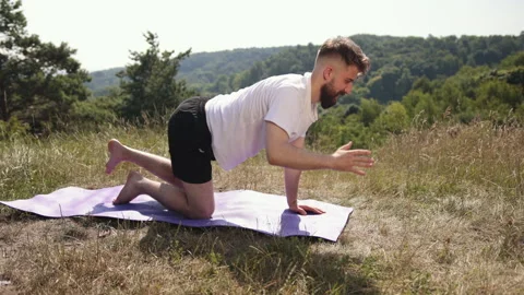 Nature connection, Yoga tranquility, Concentration stability Stock-Footage 293867061