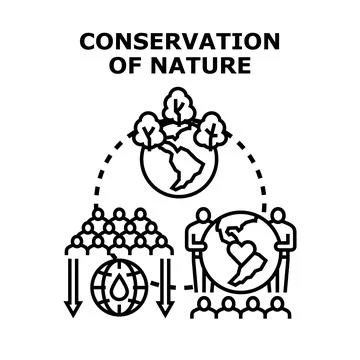 Nature conservation vector concept for global sustainability Stock Illustration