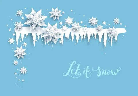 Nature corner with icicles Stock Illustration