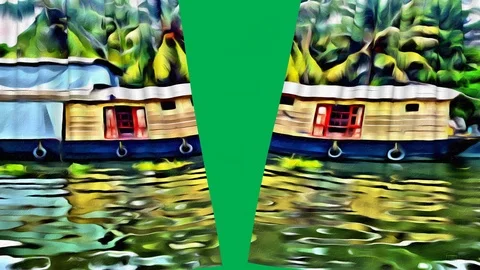 Nature curtain opening with green screen background Stock Footage 124698665