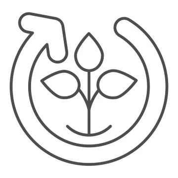 Nature cycle thin line icon. Natural process vector illustration isolated on Stock Illustration
