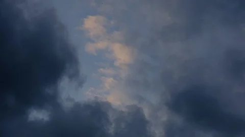 Nature dark huge cloud sky black stormy cloud motion big stormy rain Stock Footage 115649947