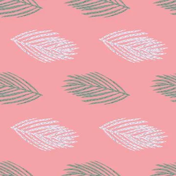 Nature december seamless pattern with light and green fir branches. Pink Stock Illustration