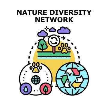 Nature diversity network concept vector illustration イラスト素材