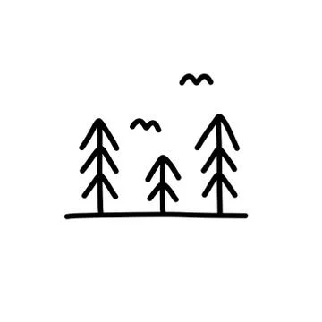 Nature doodle icon, vector line logo illustration Stock Illustration