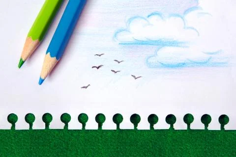 Nature drawing Stock Photos