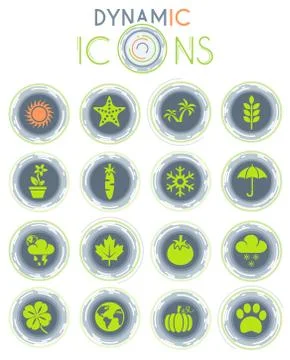 Nature dynamic icons Stock Illustration
