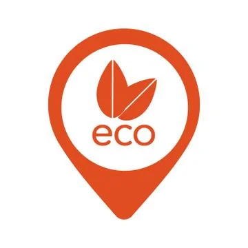 Nature eco orange pointer vector icon in eps 10 isolated on white background. Stock Illustration