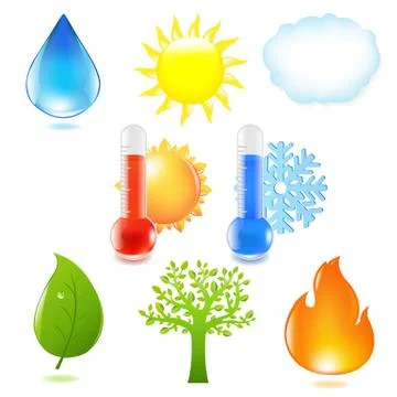Nature eco set Stock Illustration