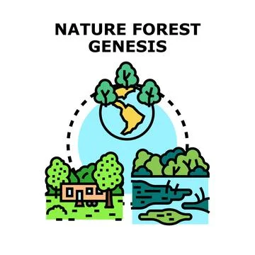 Nature ecosystem genesis global environment concept Stock Illustration