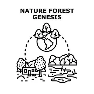 Nature ecosystem genesis global environment concept Stock Illustration