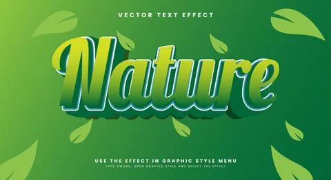 Nature editable text effect Template Illustrazione stock