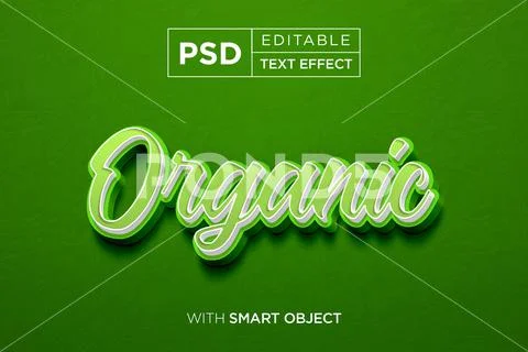 Nature editble text effect, 3d typography font mockup Modello PSD