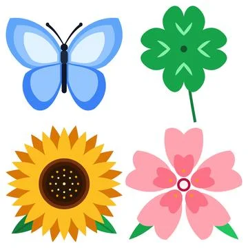 Nature Element, Spring and Summer Elements Stock Illustration