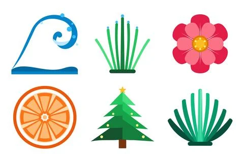 Nature Elements Element, Flat Vector Design Illustrazione stock