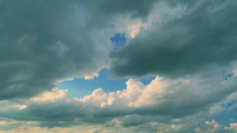 Nature Environment Cloud Sky Stormy Cloud Motion. Dark Gray Cloudy Rainy Sky 库存影片 261130129