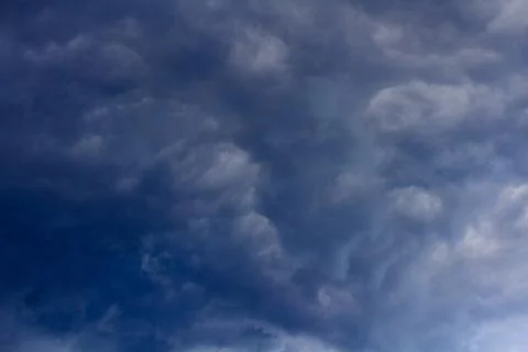Nature Environment Dark cloud sky. Thunderstorm and hurricane clouds Stock Photos