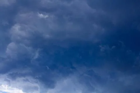 Nature Environment Dark cloud sky. Thunderstorm and hurricane clouds Stock Photos