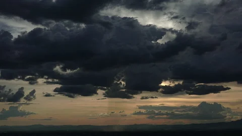 Nature Environment Dark huge cloud sky black stormy cloud motion Video stock 154593112