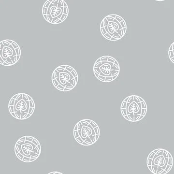 Nature environment line seamless pattern Illustrazione stock