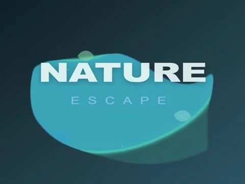 Nature Escape motion graphic logo design with teal organic shapes and falli.. Vídeos de archivo 333094183