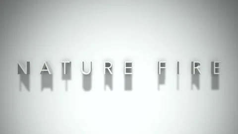 Nature fire 3D title animation with shadows on a white background Stock Footage 297662128