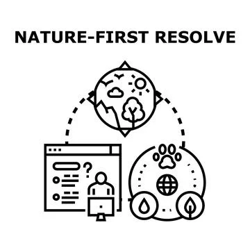 Nature first resolve promoting environmental sustainability and responsibilit Stock Illustration