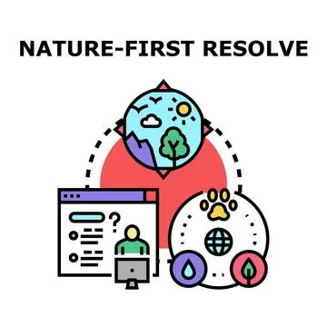 Nature first resolve promoting environmental sustainability and responsibilit Illustrazione stock