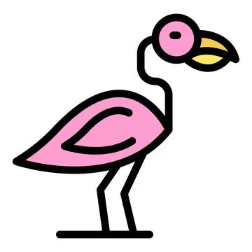 Nature flamingo icon vector flat 스톡 일러스트