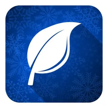 Nature flat icon, christmas button, leaf sign. Stock Illustration