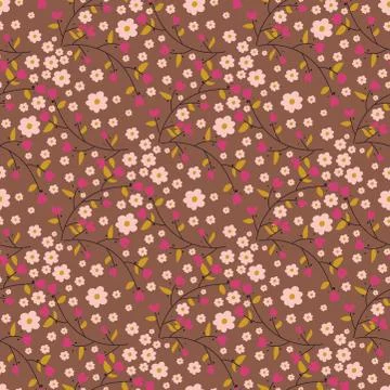 Nature flower illustration seamless pattern background floral summer vector Illustrazione stock
