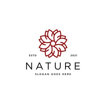 Nature flower logo premium vector Stock Illustration