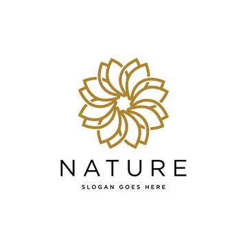 Nature flower logo premium vector Stock Illustration
