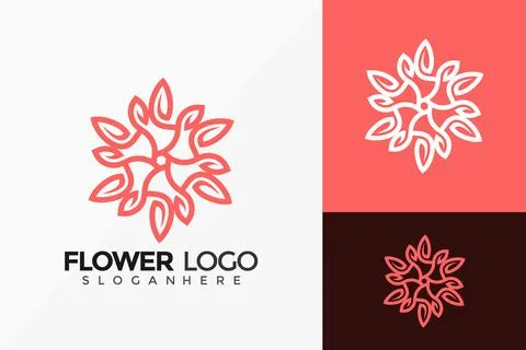 Nature Flower Logo Vector Design. Abstract emblem, designs concept, logos, lo Stock Illustration