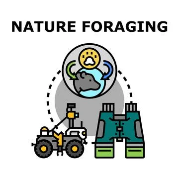 Nature foraging animals researching explorer concept 스톡 일러스트