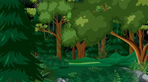 Nature forest landscape background Stock Illustration