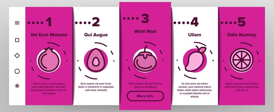 Nature Fruit Elements Vector Onboarding Stock Illustration