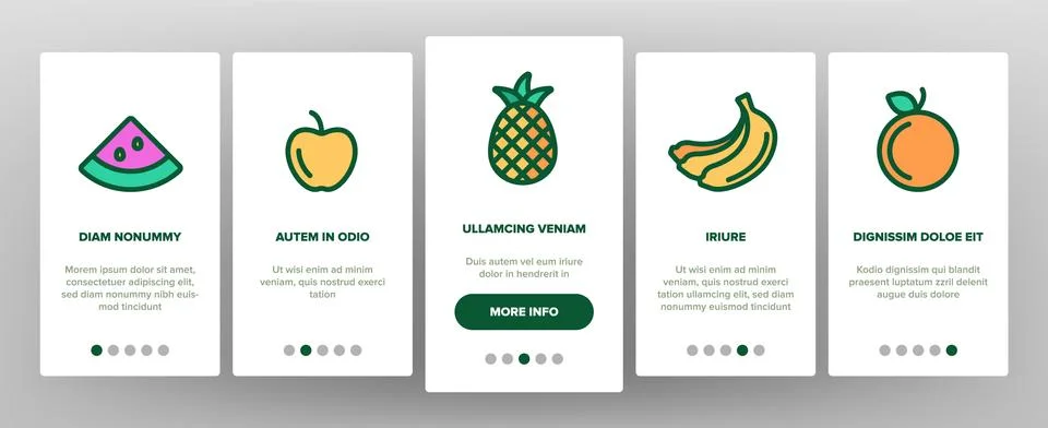 Nature Fruit Elements Vector Onboarding 스톡 일러스트
